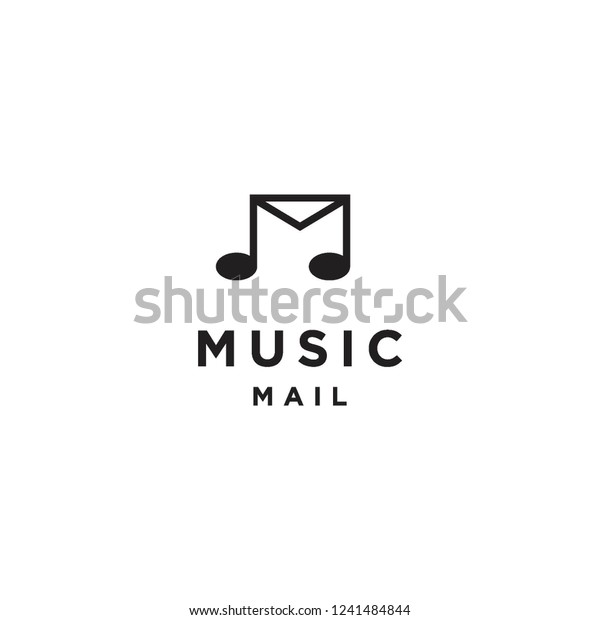 Music Mail Logo Icon Template Stock Vector (Royalty Free) 1241484844