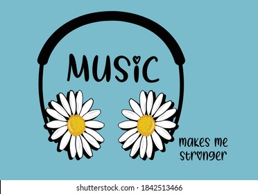 music make me stronger vector