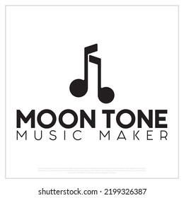 Music maker studio logo design, Logo template, Moon tone logo design, black, entertainment, music brand logo design, vector, template, music tones icons, music production house