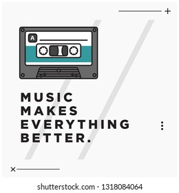  Music makes everything better Quote Poster Design