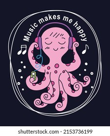 music makes me happy, graphic t shirts vector designs and other uses.