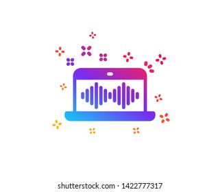 Music making icon. DJ app sign. Musical device symbol. Dynamic shapes. Gradient design music making icon. Classic style. Vector