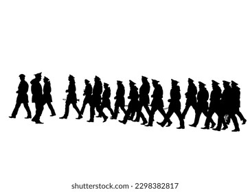 Music man whit brass band on blue background