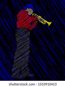 Músico branco banda de jazz em concerto