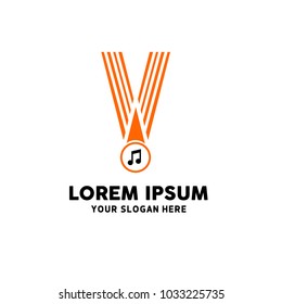 Music Medal Logo Template