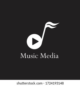 Music media logo template vector icon design