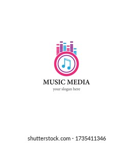 Music media logo template vector icon design