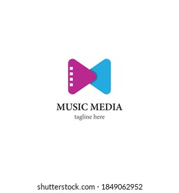 Music media logo template vector icon design