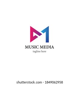 Music media logo template vector icon design