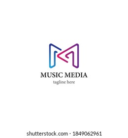 Music media logo template vector icon design
