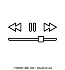 Botón reproductor de medios de música smartphone moderno simple icono vector sobre fondo blanco