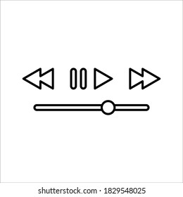 Music media player button smartphone modern simple vector icon on white background