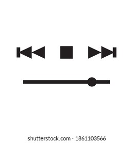 Botón reproductor de medios de música smartphone moderno simple icono vector sobre fondo blanco