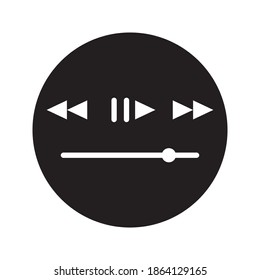 Music media player button smartphone modern simple vector icon on white background