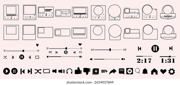 Icono de diseño de Vector de Plantilla de reproductor de medios de música Ilustración para aplicación de música.
