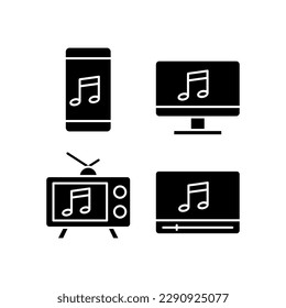 Music media vector illustration logo template for many purpose. Isolated on white background.
