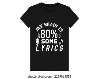 Music is Medicine text slogan print with grunge texture for t shirt other us. lettering slogan graphic vector illustration . 80 % Song lyrics Typography t shirt design vector free Download.