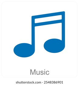 Música e conceito de ícone de melodia