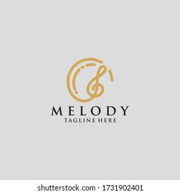 Symbol für Musik-Melodie, isoliert