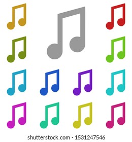 music, melody, note multi color icon. Simple glyph, flat vector of universal icons for UI and UX, website or mobile application