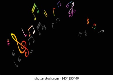 Music melody simulate in from vector.