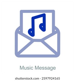 Music Message and communication icon concept