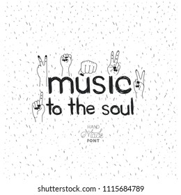 music message with hand made font