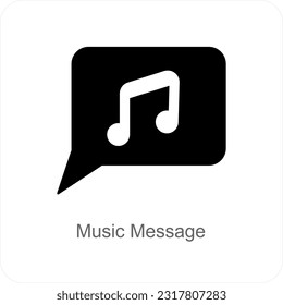 Music Message and music icon concept