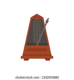 Music metronome icon. Flat illustration of music metronome vector icon isolated on white background