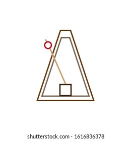 music metronome icon vector, with simple shapes