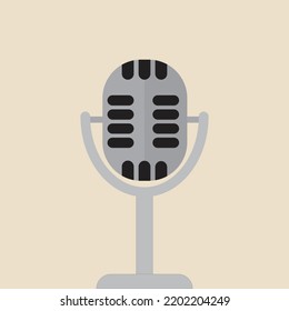music mic interview performance equipment broadcast vocal mike vector illustration