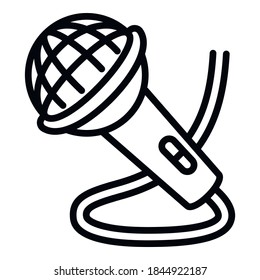 Music microphone icon. Outline music microphone vector icon for web design isolated on white background