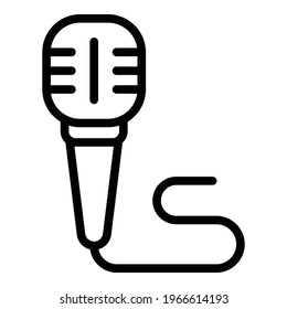 Music microphone icon. Outline Music microphone vector icon for web design isolated on white background