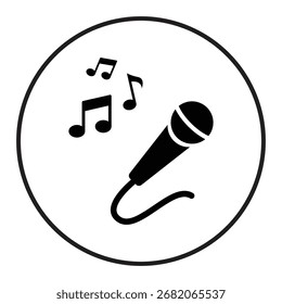 music and microphone icon vector