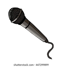 Music microphone isolated on white