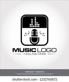 music microphone logo vector
