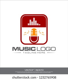music microphone logo vector
