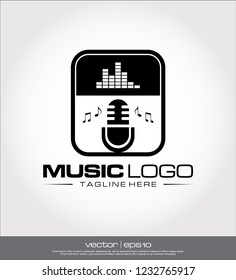 music microphone logo vector
