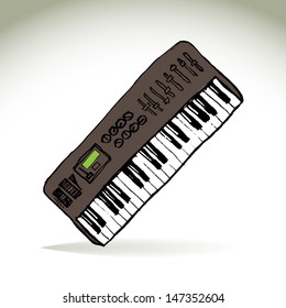 Music midi master keyboard - illustration