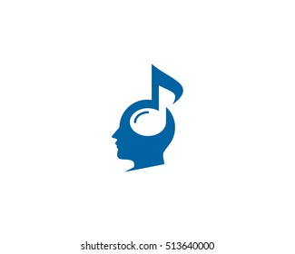 Music Mind Logo Design Template Element