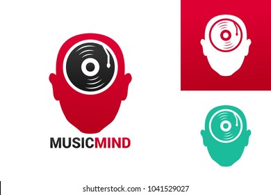 Music Mind Logo Template Design Vector, Emblem, Design Concept, Creative Symbol, Icon