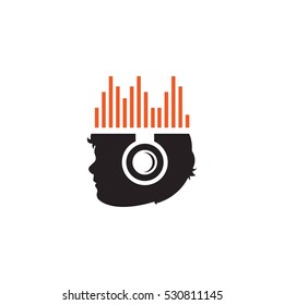 Music Mind Sound Vector Logo Design Element