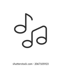 Music minimal line icon. Web stroke symbol design. Music sign isolated on a white background. Premium line icon.