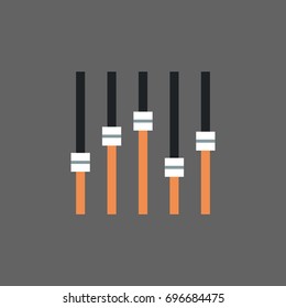 Music Mixer Icon Sound Studio Equalizer System Concept Flat Vector Illustration