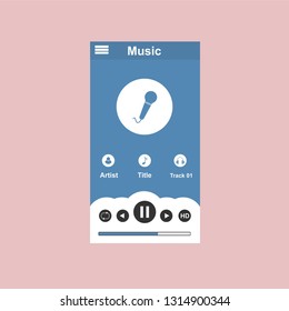 Music modern app user interface design. - Vector