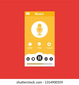 Music modern app user interface design. - Vector