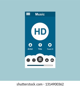 Music modern app user interface design. - Vector