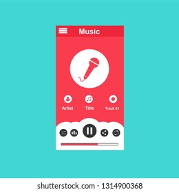 Music modern app user interface design. - Vector