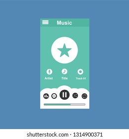 Music modern app user interface design. - Vector