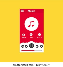 Music modern app user interface design. - Vector